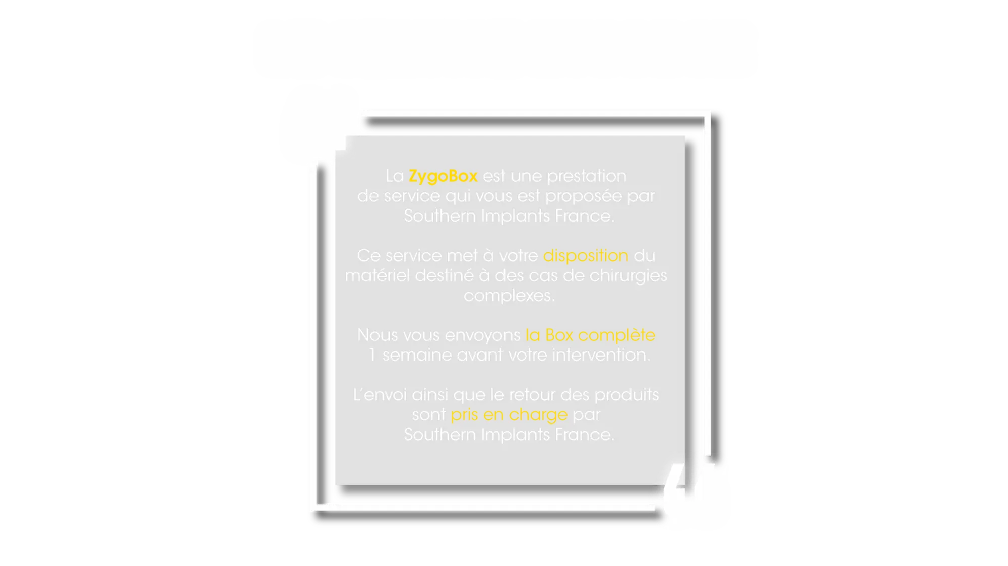 Présentation du service ZygoBox par Southern Implants France.